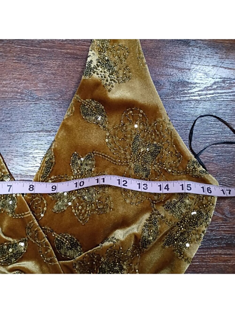 NWT Zara Maxi Dress Women's S Gold All-Over Embellishment Halterback Designers - Picture 12 of 15